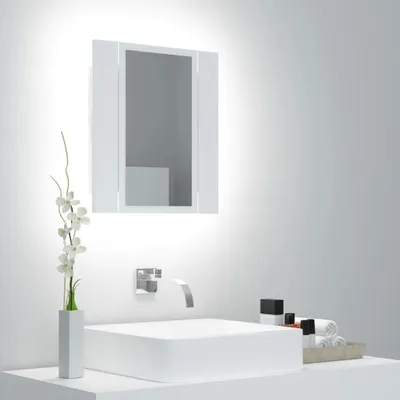 Produktbild von ZMH LED-Bad-Spiegelschrank Weiß 40x12x45 cm Acryl