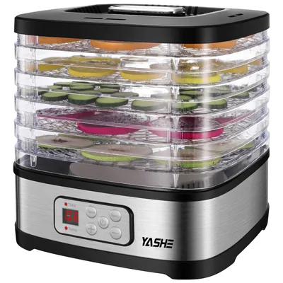 Zdjęcie produktu dla YASHE GGJ-261B, suszarka do żywności, 5 półek, temperatura 35-70°C, timer 72 godziny, moc 240W
