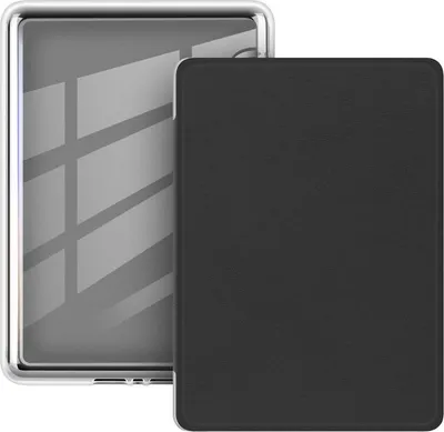 Obrázok produktu pre INF Kindle Paperwhite 558 Akrilno Zaščitno Ohišje - Prozoren Pokrov z Magnetnim Vklopom/Izklopom čierna