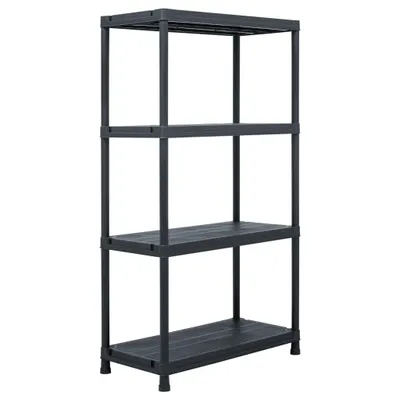Image de Étagère de rangement Noir 100 kg 60x30x138 cm Plastique