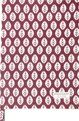Produktbild von Krasilnikoff – Geschirrtuch KW13017 – Spring Leaves / Blätter, Scarlet Red