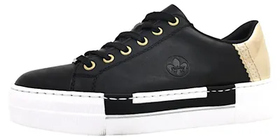 Image de Chaussures de ville pour femmes Rieker France/Kasanga/Turin, lacets, couleur noire, style décontracté