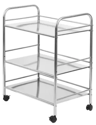 Produktbild von Servierwagen - Küchenwagen - 3 Ebenen - Metallrahmen - Mit Griffen - 60×35×74 cm - Montage Erforderlich - Armeegrün
