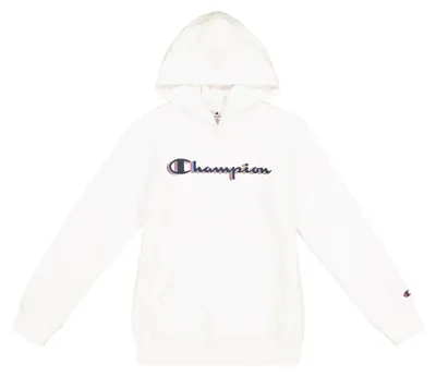 Produktbild von Champion Jungen Legacy Boy - Big Logo Hoodie Sweatshirt, White (Ww001), 5-6 Jahre EU