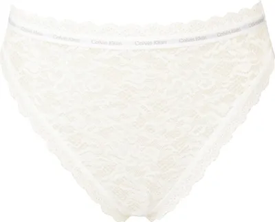 Zdjęcie produktu dla Figi damskie CK CALVIN KLEIN widoczne elastyczne majtki koronkowe artykuł QP3035O, 100 Biały, L, Elasthan 10%,Nylon 90%