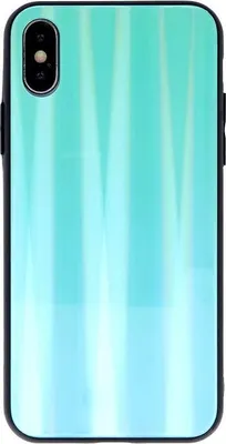 Produktbild von Aurora Glas Etui Silikon Hülle kompatibel mit Huawei P40 Hart Case TPU Handy Cover Schutz in Minze-Neo