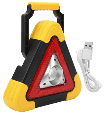 Immagine prodotto di Triangolo di emergenza per auto con luce di segnalazione, funzione di emergenza, multifunzionale, luce di lavoro, lampeggiante di sicurezza