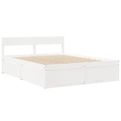 Produktbild von Massivholzbett ohne Matratze Weiß 150x200 cm Kiefernholz