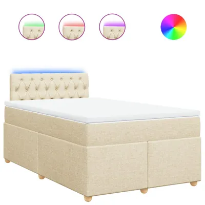 Produktbild von vidaXL Boxspringbett mit Matratze Creme 120x200 cm Stoff