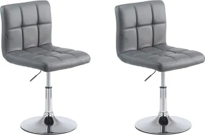 Produktbild von CLP 2er Set Lounger Palma V2 Kunstleder Lounger höhenverstellbar und drehbar. grau