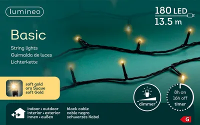 Produktbild von Einfache Weihnachtsbeleuchtung 180 LED, Champagner
