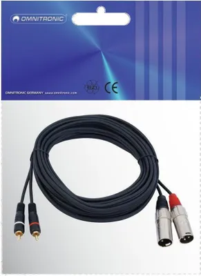 Immagine prodotto di Omnitronic 3022522E Cavo audio 6 m 2 x XLR (3 pin) 2 x RCA Nero (3022522E)