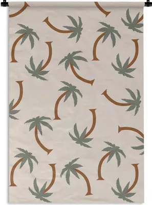Produktbild von MuchoWow® Wandteppich Wandbehang Palme - Pastell - Muster 90x135 cm Tapisserie Dekoration Wandtuch - Baumwolle - Wandskulptur