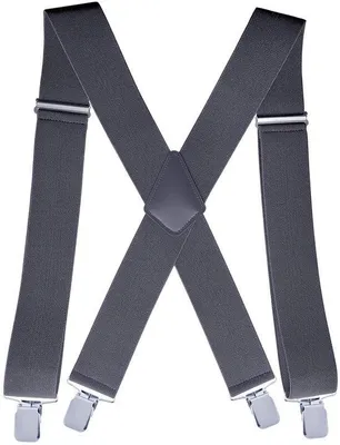 Zdjęcie produktu dla Męskie bretele - kształt krzyżowy - regulowane - długość 120 cm - szerokość 5 cm - metalowe klipsy - wygodne i miękkie - podwiązki