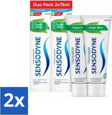 Produktbild von Sensodyne Zahnpasta - Frische Minze - Frische Minze - Duopack - 2 x 75 ml - Vorteilspack - 2 Stücke