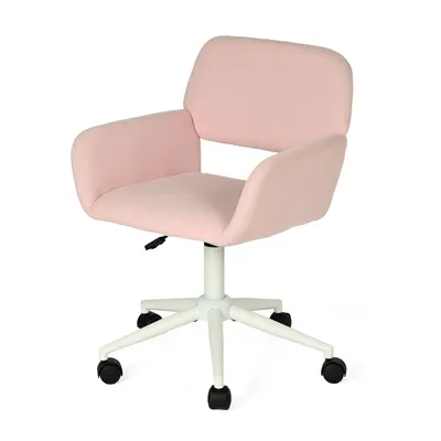 Produktbild von Meubles Cosy Rosa Cord-Bürostuhl mit Rollen, höhenverstellbarer 360° Drehsessel für die Freizeit – ROSS