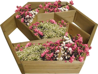 Produktbild von Pflanzkasten HWC-L70, Blumentopf Blumenbeet 7 Fächer, eckig 100x87cm Outdoor Tanne Holz MVG-, braun