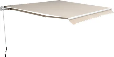 Produktbild von Verstellbare Klemmmarkise 4,5x3m Beige Terrassenmarkise mit Kurbel Gelenkarmmarkise Balkonmarkise Sonnenschutz