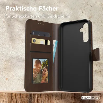 Produktbild von EAZY CASE Business Hülle für Samsung Galaxy A15 klappbar, Premium Kunstleder Handyhülle mit Kartenfach