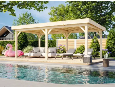 Produktbild von Pavillon Palmako Lenna 16,6 m² 588 x 300 cm natur