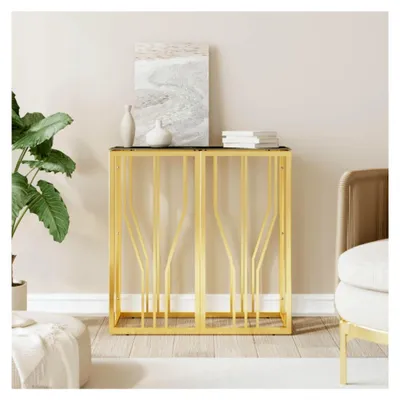 Produktbild von Konsolentisch Gold 70x30x70cm Edelstahl und Glas