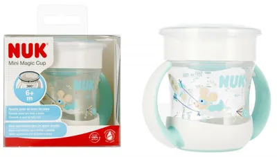 Productafbeelding van NUK Mini Magic Cup, 160 ml, geschikt voor kinderen vanaf 6 maanden, turquoise, artikelnummer 10751278