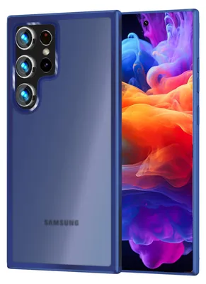Produktbild von NALIA Matte Handyhülle für Samsung Galaxy S24 Ultra – Stoßfest & Semi-Transparent – FUZION (Anti-Fingerprint Case) – Marke aus Berlin – Dunkelblau
