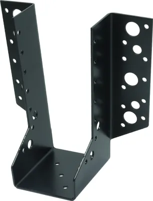 Produktbild von Balkenschuh Schwarz verzinkt Lasche außen für 63 x 175 mm Balken - Pro Stück
