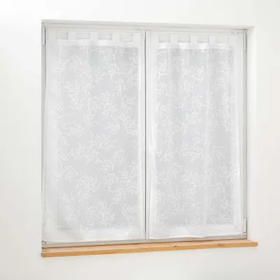 Gardinenpaar mit Schlaufen, 2x60x120 cm, weiß, Voile