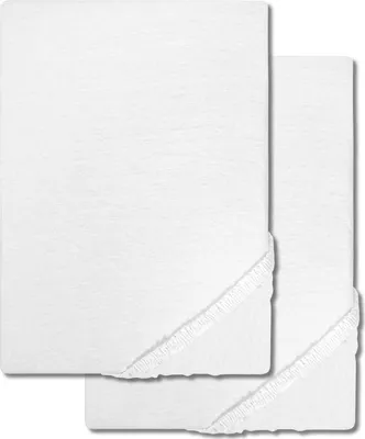 Produktbild von Doppelpack CloudComfort Basic Spannbettlaken Jersey-Stretch weiß 180 x 190 - 200 x 200 cm (2 Stück)