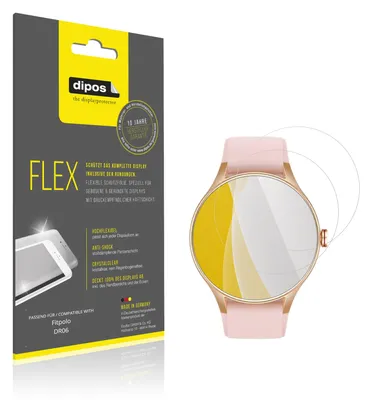 Produktbild von 2x Schutzfolie für Fitpolo DR06 Folie, 100% Displayabdeckung, dipos Flex