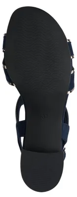 Produktbild von MARCO TOZZI Damen Sandale Blockabsatz Vegan Knöchelriemen Patches 2-28282-46, Größe:37 EU, Farbe:Blau