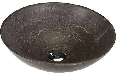 Produktbild von BLOK 1 Stein-Waschtisch Ø 40 cm, matt dunkel Stein