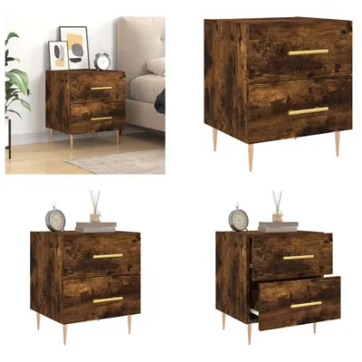 Produktbild von vidaXL Nachttisch Räuchereiche 40x35x47,5 cm Holzwerkstoff - Nachttisch - Nachttische - Schrank - Nachtschrank