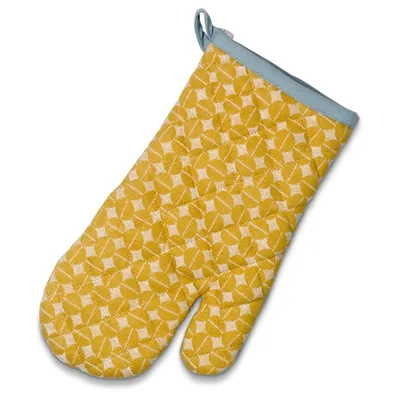 Immagine prodotto di Guanto da forno - giallo - blu - cotone - 18 x 31 cm