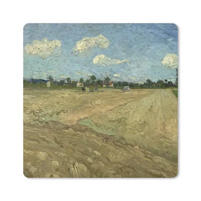 Produktbild von MuchoWow® Mauspad Mousepad Gepflügte Felder - Vincent van Gogh 20x20 cm - Mousepads - Maus Mat - Pad - Mausunterlage - Desk Mat - Bureauartikeln