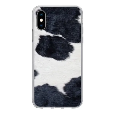 Produktbild von MuchoWow® Handyhülle Schutzhülle Hülle für iPhone X Bild einer schwarzen und weißen Kuhhaut Silikon Softcase Handy Hülle - Handyhülle