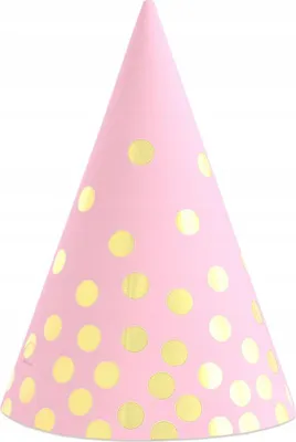 Immagine prodotto di Cappelli a pois dorati, rosa, 6 pezzi.