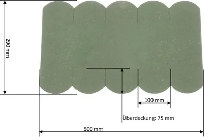 Produktbild von 1 Streifen Dachschindeln Biberschwanz (100 mm) - First grün