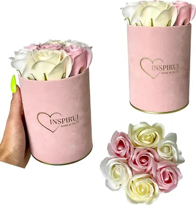 Produktbild von Flowerbox Inspiruj - Rosa Box mit Seifenrosen - Nr. 12 Hellrosa Mix
