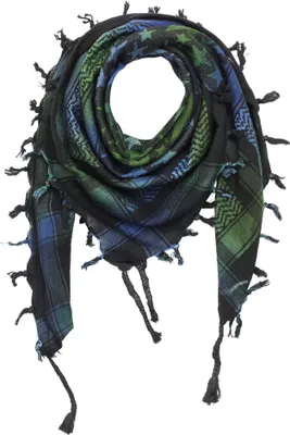 Produktbild von Kufiya – Schwarze Sterne – Tie-Dye-Mehrfarbig-Batik 02 – Shemagh – Arafat-Tuch