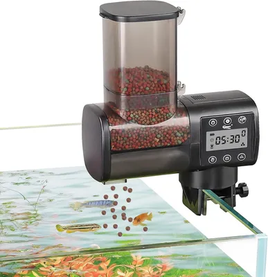 Produktbild von Automatischer Fischfutterautomat Aquarium, 500ML Groß Kapazität Fischfutter Feeder mit LCD Display Controller, Fisch Futterautomaten