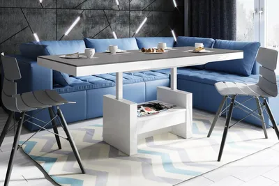 Produktbild von Design Couchtisch Tisch HLU-111 Schublade höhenverstellbar ausziehbar Esstisch