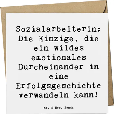 Produktbild von Mr. & Mrs. Panda Klappkarte Spruch Sozialarbeiterin Erfolg - Weiß - Geschenk, Berufe, Glückwunschkarte, Geschenke mit Herz, Familienberatung, anlasskarte, Grußkarte