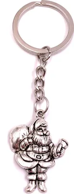 Produktbild von Onwomania Schlüsselanhänger Weihnachtsmann Weihnachten Geschenke Silber Metall Anhänger Charm