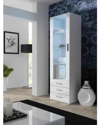 Zdjęcie produktu dla Cama witryna SOHO S1 biały/biały połysk, Witryna, Wolnostojące, Szafka przyścienna, 3 pół., 1 drzw., Biały