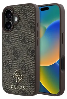 Produktbild von GUESS Tasche passend für IPHONE 16 kompatibel mit MagSafe GUHMP16SP4SM4MW (PU 4G Small und Classic) braun