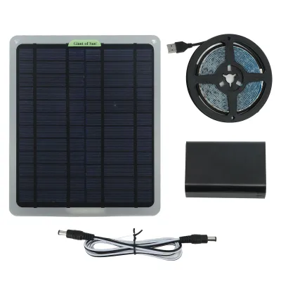 Immagine prodotto di striscia luminosa solare per piante da 20W - Luce LED impermeabile IP65 con scatola di protezione della batteria per serra, 3 m