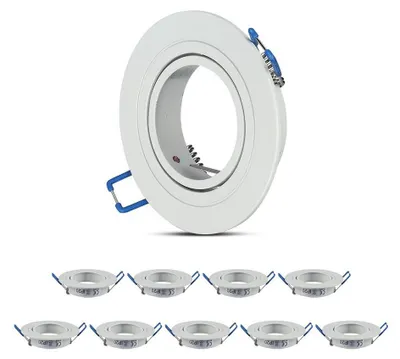 Image de V-TAC - Spot encastrable GU10 inclinable IP20 blanc 90 mm alu
