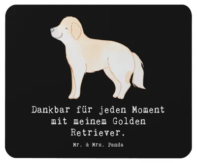 Produktbild von Mr. & Mrs. Panda Mousepad Golden Retriever Moment - Schwarz - Geschenk, Mouse Pad, pc mauspad, laptop, Goldie Hund